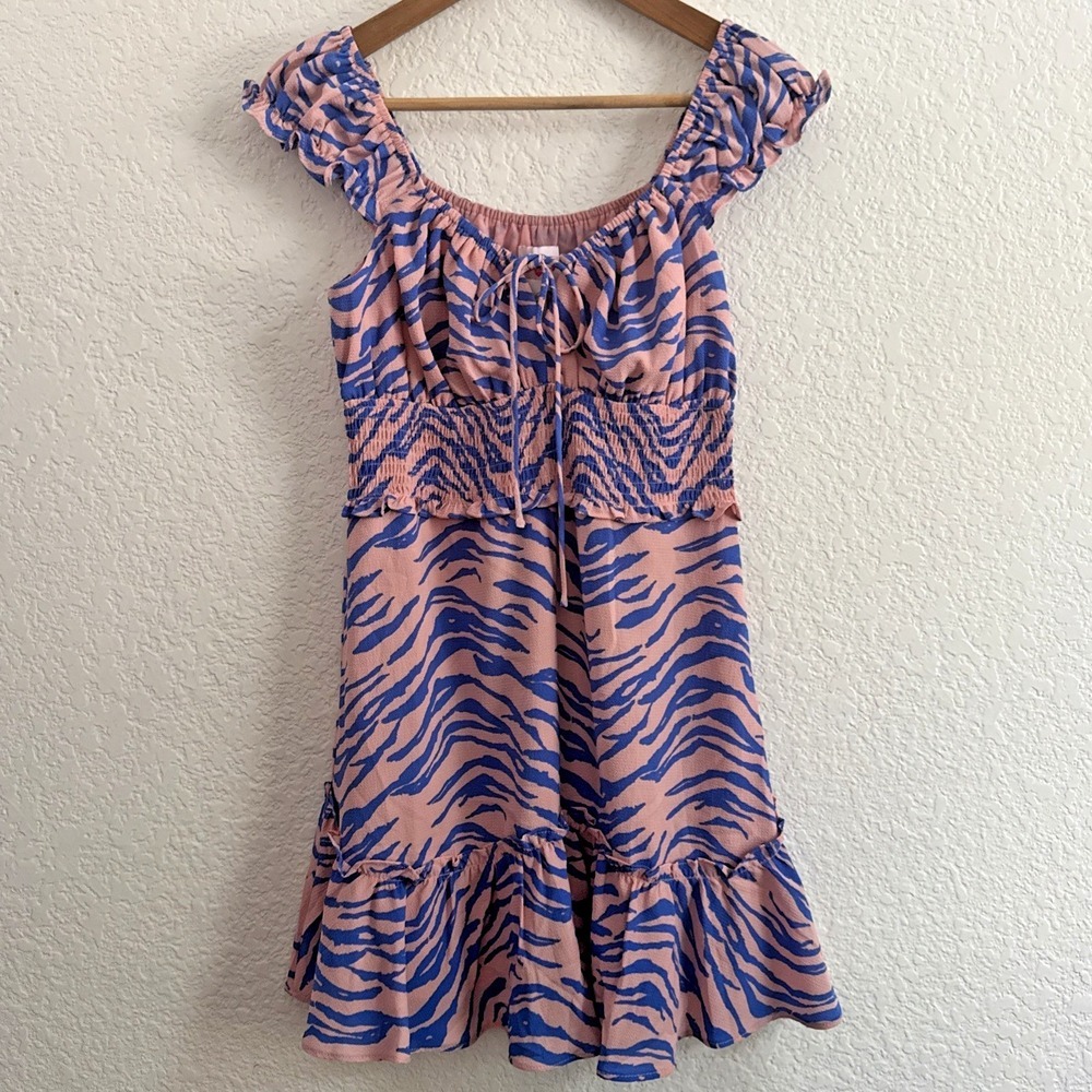 NWT Buddy Love Ella Bleu Emma Tiger Print Dress Sleeveless Women Size M